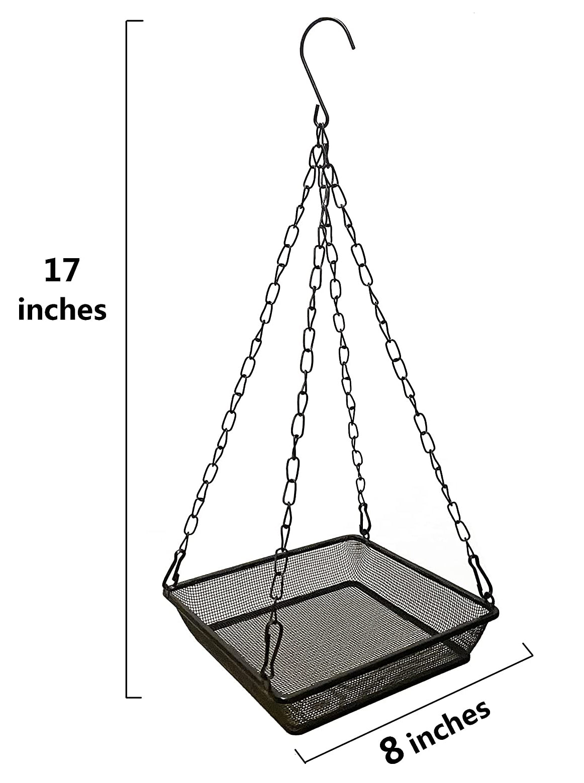 Hanging Bird Feeder Tray Metal Mesh Platform Seed Feeder with Durable Chains for Outdoors Garden Great for Attracting Birds