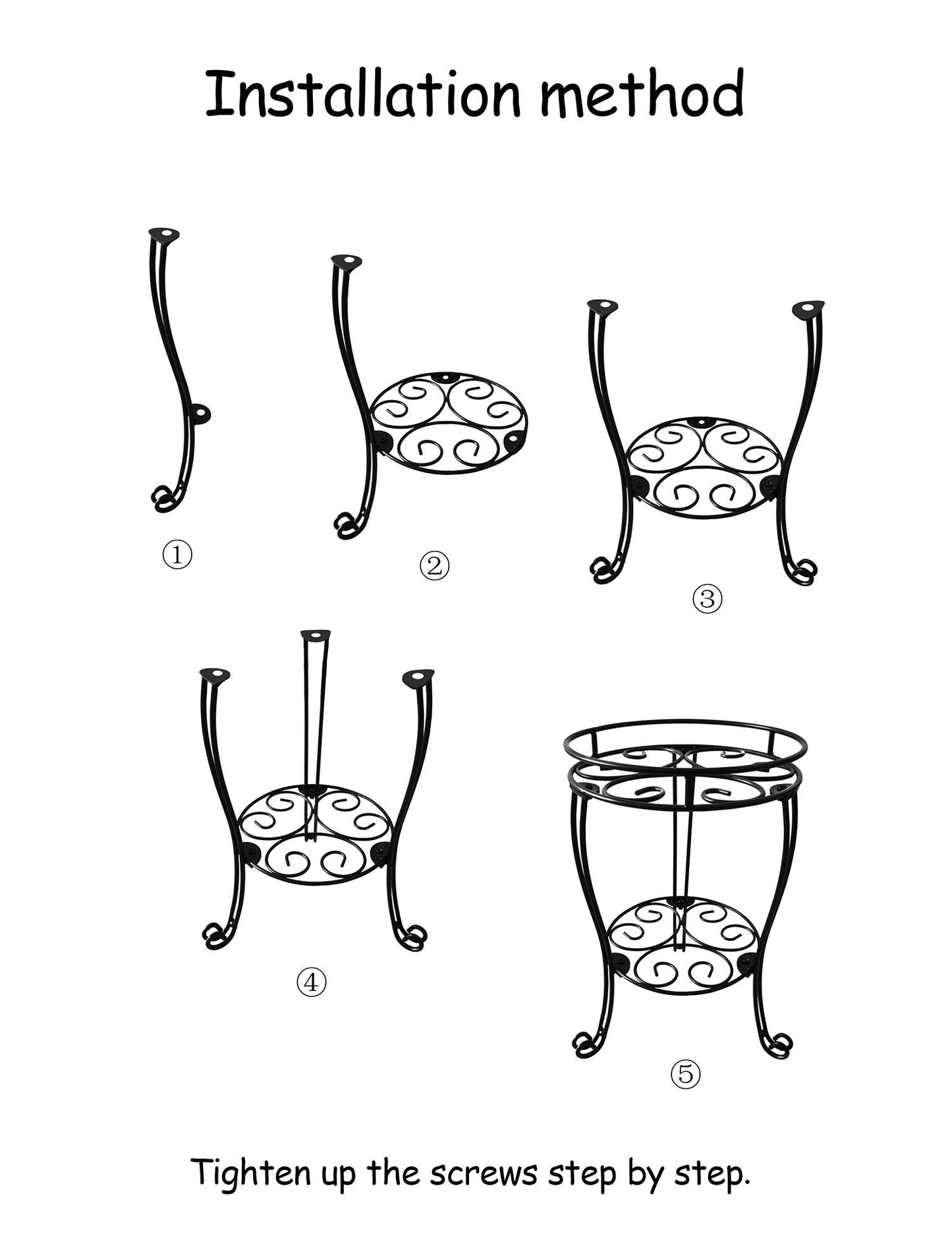 19inch Tall Plant Stand for Flower Pot Heavy Duty Potted Holder Indoor Outdoor Metal Rustproof Iron Garden Container Round Supports Rack for Planter