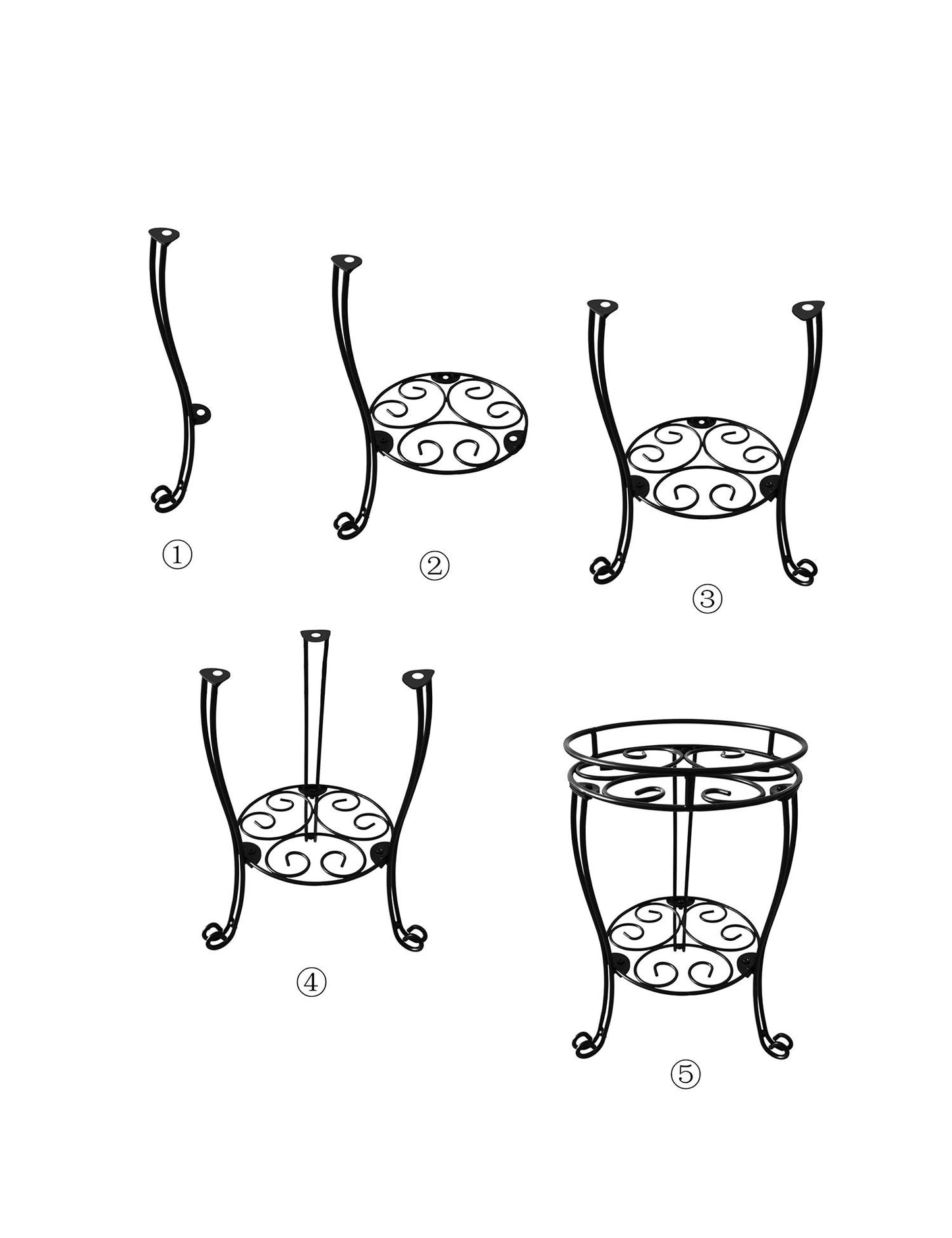 19inch Tall Plant Stand for Flower Pot Heavy Duty Potted Holder Indoor Outdoor Metal Rustproof Iron Garden Container Round Supports Rack for Planter